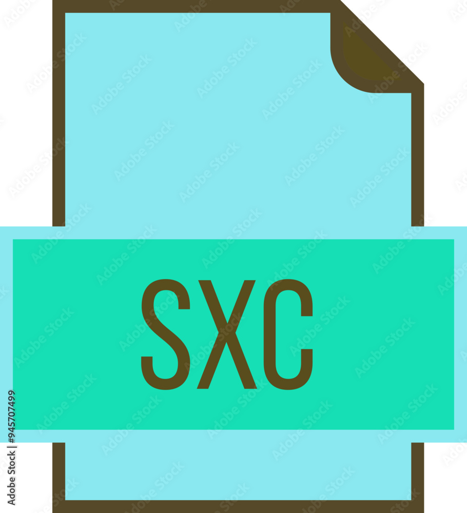 SXC File icon fill and outline crisp corners SXC File icon fill and outline crisp corners