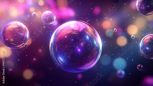 Cosmic Bubbles: A Dreamy Abstract Art