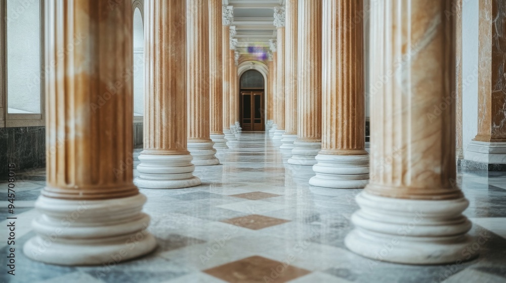 Marble Columns in Grand Hallway Marble Columns in Grand Hallway