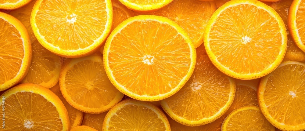 Close-up Sliced Oranges in Vivid Warm Light Creating a Vibrant and Refreshing Summer Atmosphere Close-up Sliced Oranges in Vivid Warm Light Creating a Vibrant and Refreshing Summer Atmosphere