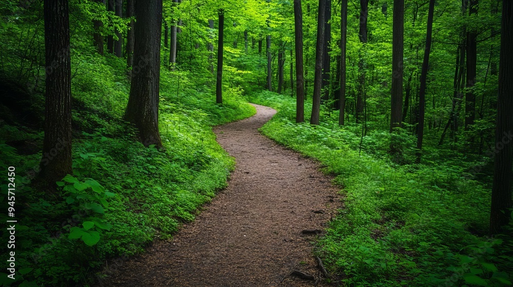 Scenic view of a peaceful hiking trail with lush greenery, capturing a balanced lifestyle Healthy Balance Routine, Nature Walk Scenic view of a peaceful hiking trail with lush greenery, capturing a balanced lifestyle Healthy Balance Routine, Nature Walk
