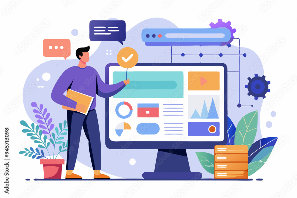 Build website with template customization, SEO optimization for search result, develop app or wireframe, customizable software development concept, hands help building website on computer screen.
Build website with template customization, SEO optimization for search result, develop app or wireframe, customizable software development concept, hands help building website on computer screen.