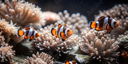 Sea creatures in their element. Underwater life on a coral reef. Memories of a vacation on a warm sea.