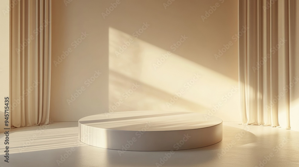 Modern 3D rendering of a vector abstract background with a pristine, round stage podium, designed for highlighting products in a sophisticated mockup environment. Modern 3D rendering of a vector abstract background with a pristine, round stage podium, designed for highlighting products in a sophisticated mockup environment.
