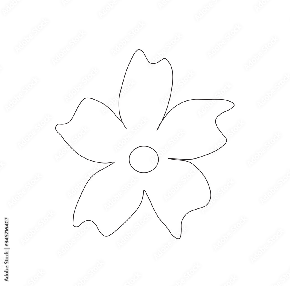 flower isolated on white background. Flower Outline Simple Flower Outline Drawing. flower isolated on white background. Flower Outline Simple Flower Outline Drawing.
