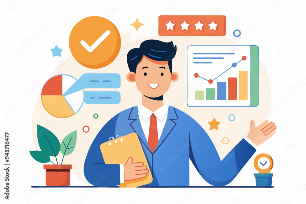 Performance evaluation, employee rating assessment, appraisal review or high potential employee, staff achievement, excellent job candidate concept, happy businessman on high performance gauge.
Performance evaluation, employee rating assessment, appraisal review or high potential employee, staff achievement, excellent job candidate concept, happy businessman on high performance gauge.