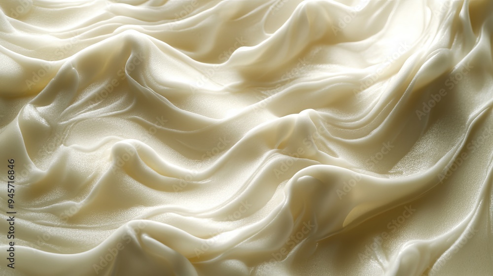 Obraz premium Creamy cascades resemble frothy waves, each layer as smooth as velvety yogurt. 