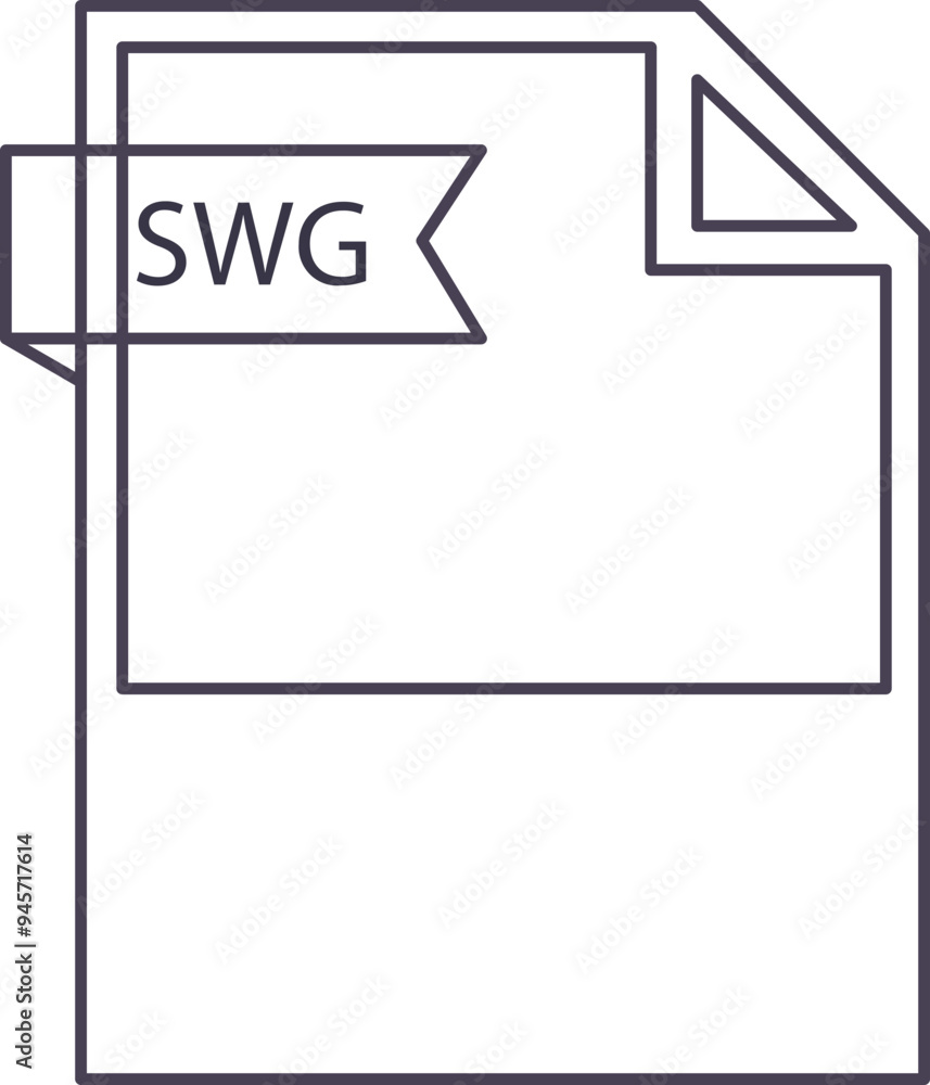 SWG File format icon black outline and light color text SWG File format icon black outline and light color text