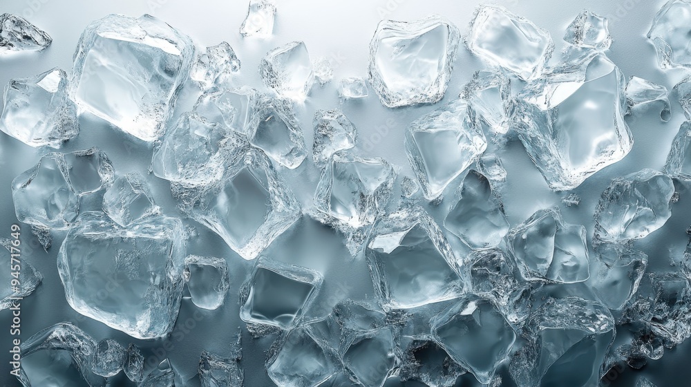 Crystal Clear Ice Texture with Sharp Angular Facets and Reflective Surface Crystal Clear Ice Texture with Sharp Angular Facets and Reflective Surface