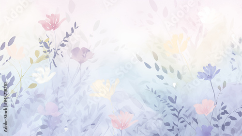 Soft Pastel Wildflower Meadow Watercolor Design