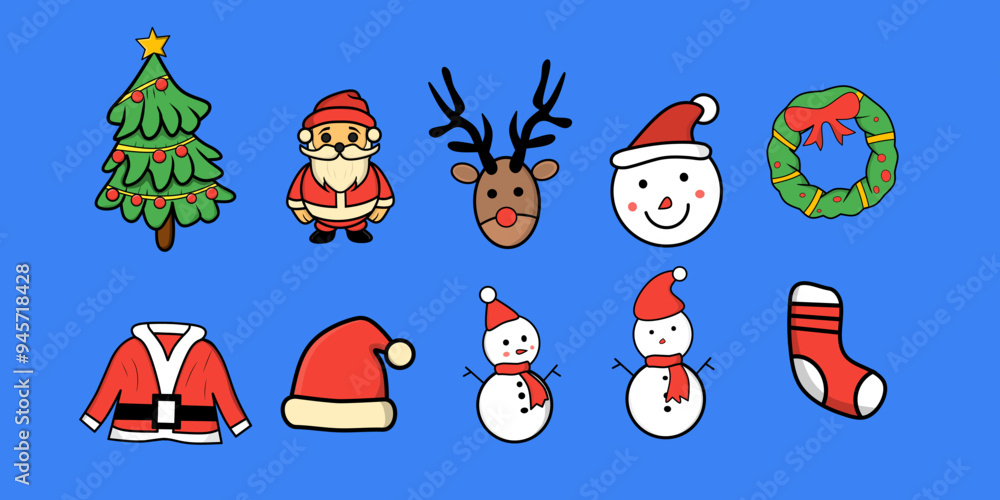 Naklejka premium Christmas icon set