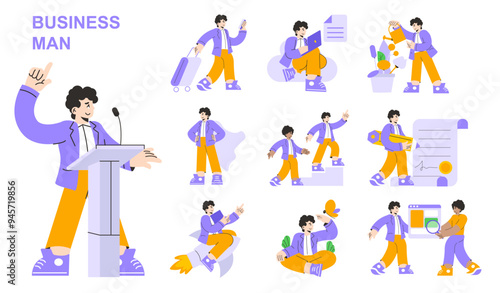 Businessman. Flat Vector Illustration