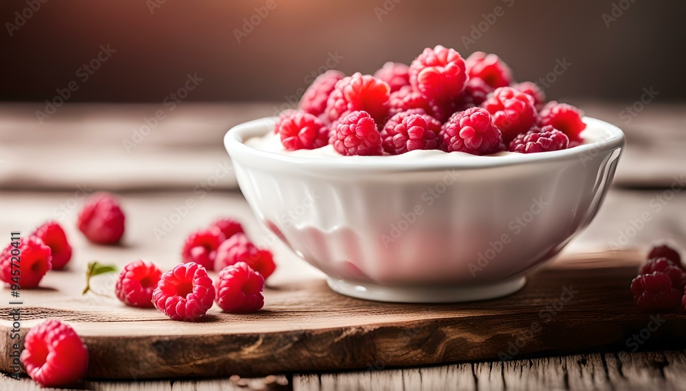 Fresh Organic Healthy Yogurt with Ripe Raspberries
Fresh Organic Healthy Yogurt with Ripe Raspberries