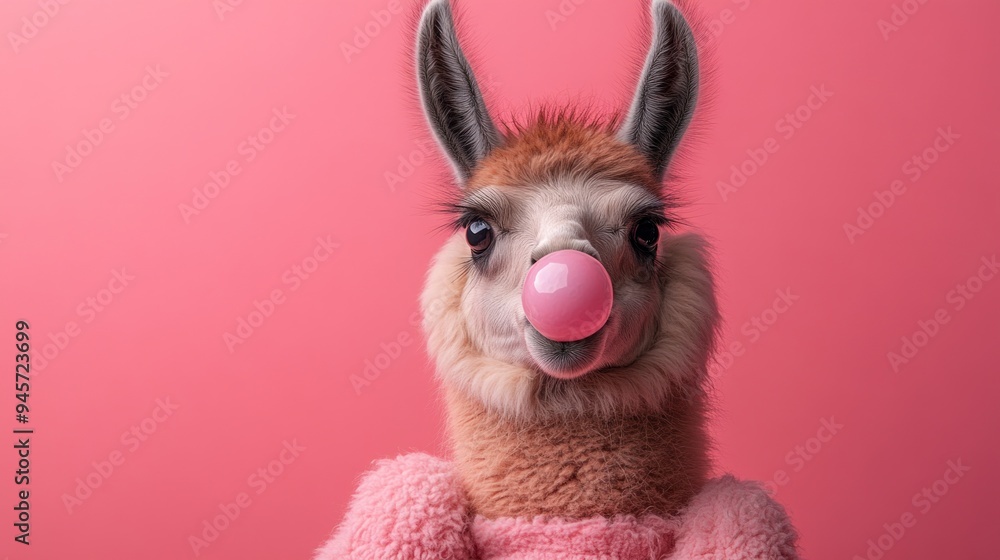 Llama Chewing Bubble Gum Llama Chewing Bubble Gum