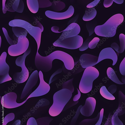 Vibrant abstract pattern with smooth, flowing shapes in purple hues.