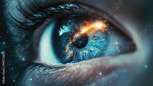 A Human Eye with a Galaxy in its Iris