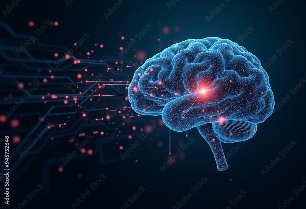 Fototapeta premium Quantum Synapses: The Neural Circuitry of Cyber Minds