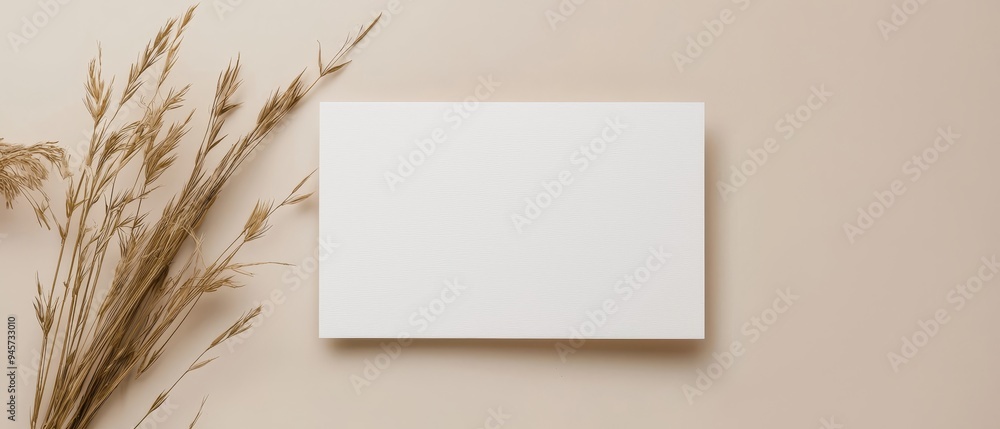 A clean, simple invitation mock-up with a minimalist design, displayed on a neutral background A clean, simple invitation mock-up with a minimalist design, displayed on a neutral background