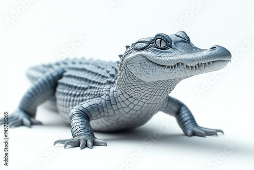 Alligator White Background