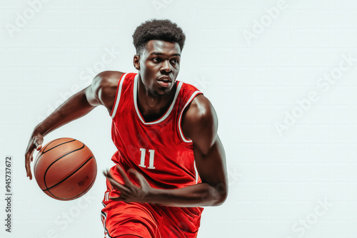 Basketball Player On White ...