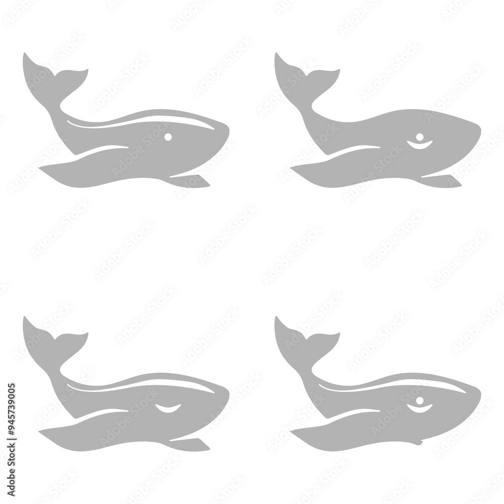 Obraz premium whale icon on a white background, vector illustration