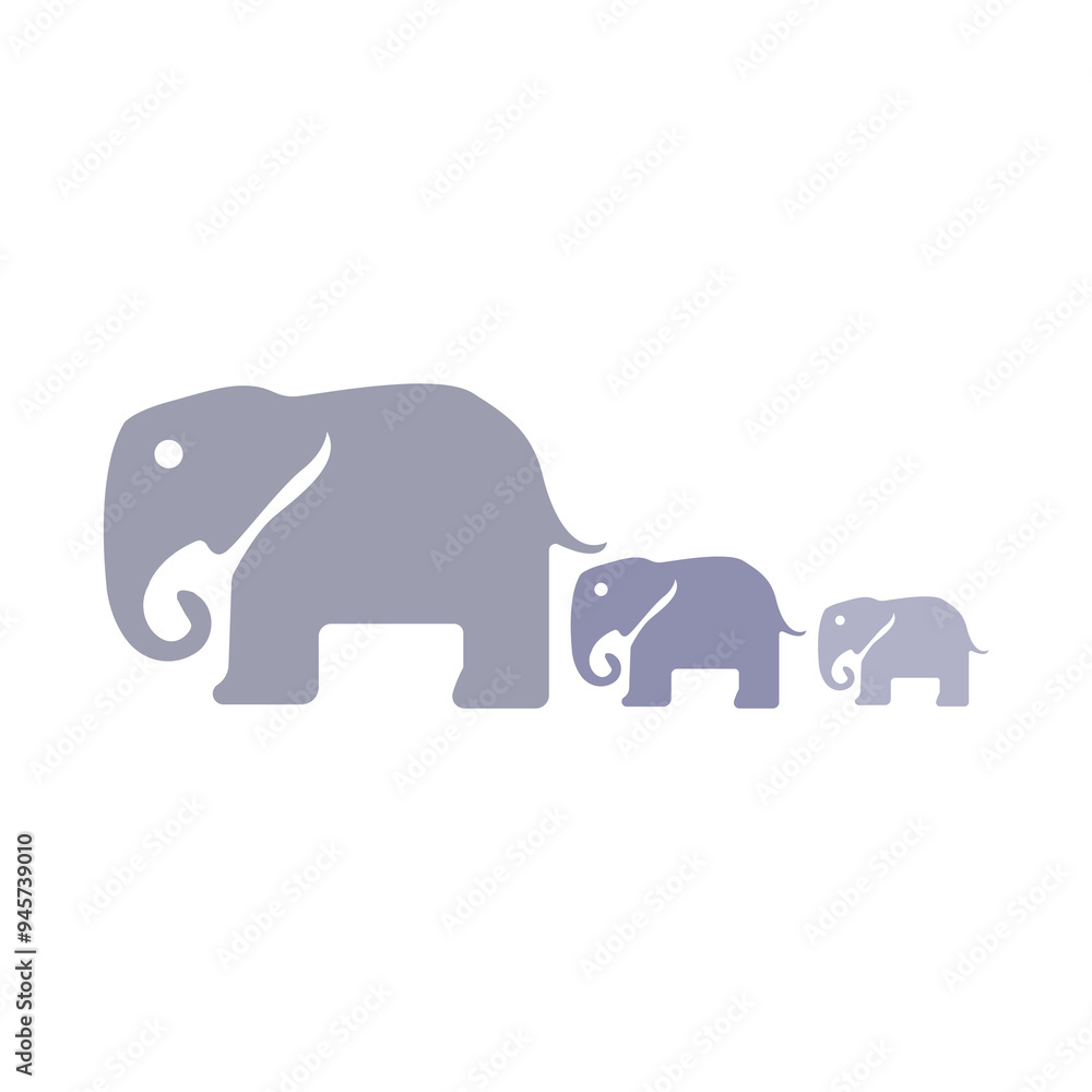 Obraz premium elephants icon on a white background, vector illustration