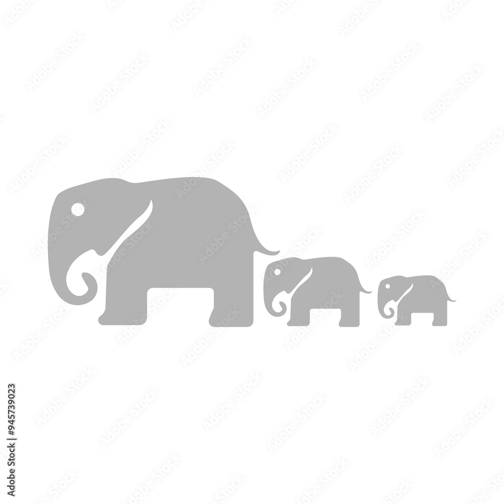 Fototapeta premium elephants icon on a white background, vector illustration