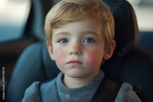 Child Sitting In A Car With...