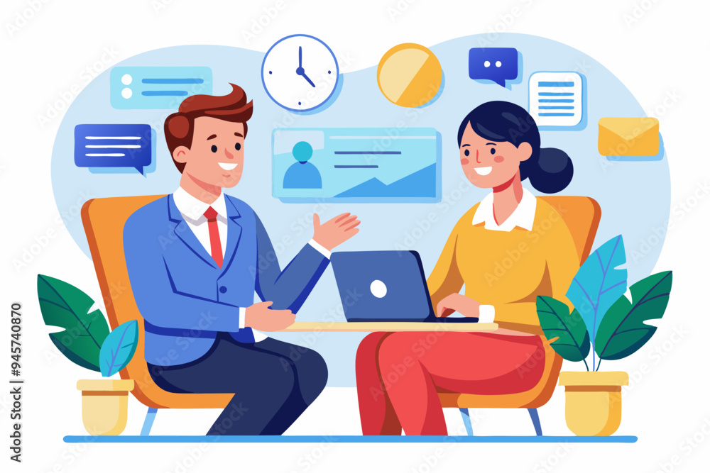 Job interview, business discussion meeting or recruitment manager, candidate answer question or career development, communication or hiring concept, business people answer question in job interview.
Job interview, business discussion meeting or recruitment manager, candidate answer question or career development, communication or hiring concept, business people answer question in job interview.