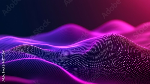 The visualizer shows a futuristic dots pattern on a dark background along with an animated music wave and a digital code containing big data. It looks like a banner for technology or science.