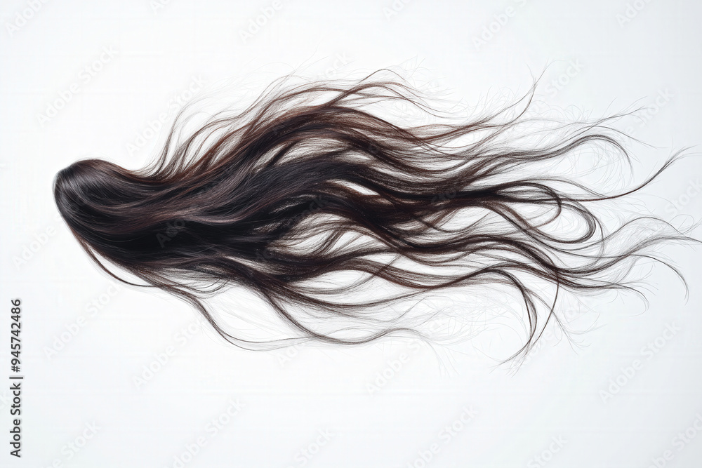 Flying Hair On White Background Flying Hair On White Background