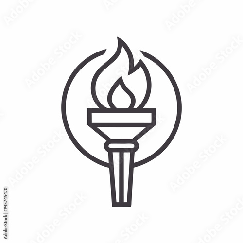 Fire Torch Vector Logo isolated png on white background