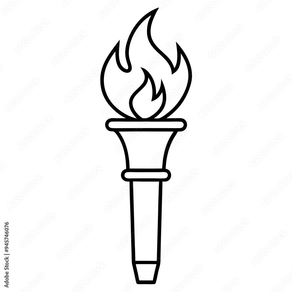 Fire Torch Vector Logo isolated png on white background Fire Torch Vector Logo isolated png on white background