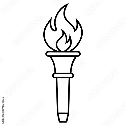 Fire Torch Vector Logo isolated png on white background