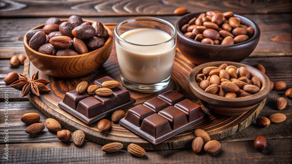 Fototapeta premium almond+candy+milk+chocolate