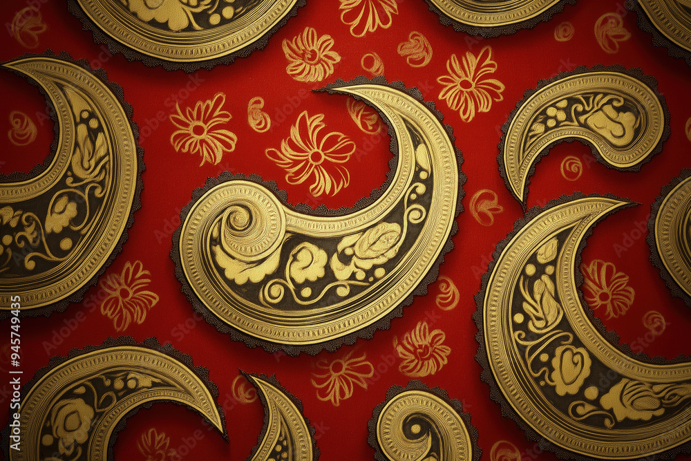 Red Paisley Background Red Paisley Background