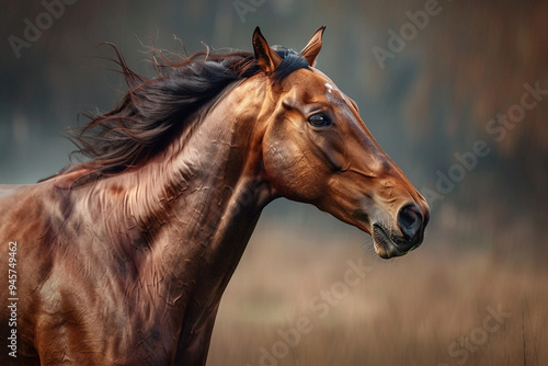 Generative AI photo image of person who ride horse, equestrian professional sport profession