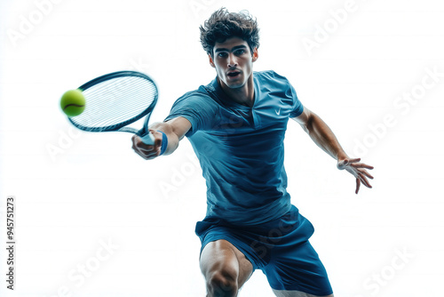 Tennis Player On White Back...