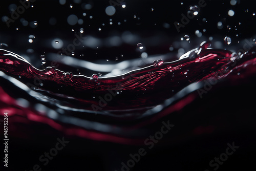 Wine Splash On Black Backgr...