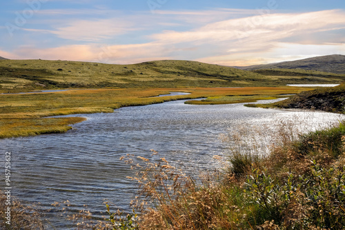 River Orkla and lake Orkel, Norway photo