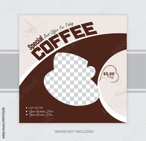 coffee social media post design template