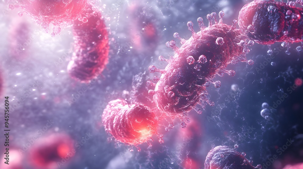 44. A dynamic depiction of cellular mitosis with chromosomes and dividing cells 44. A dynamic depiction of cellular mitosis with chromosomes and dividing cells