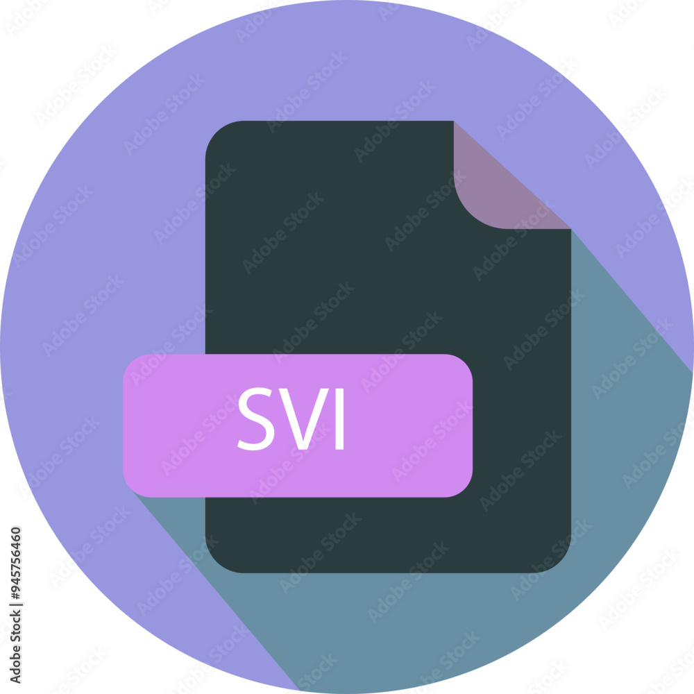 SVI File extension icon with black shadow circular icon SVI File extension icon with black shadow circular icon