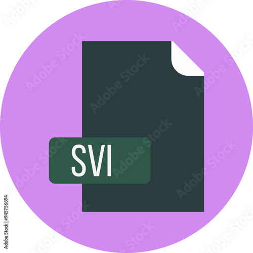 SVI File format icon rounded circle BG photo