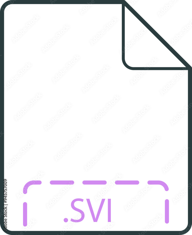 SVI File icon deep rounded outline SVI File icon deep rounded outline