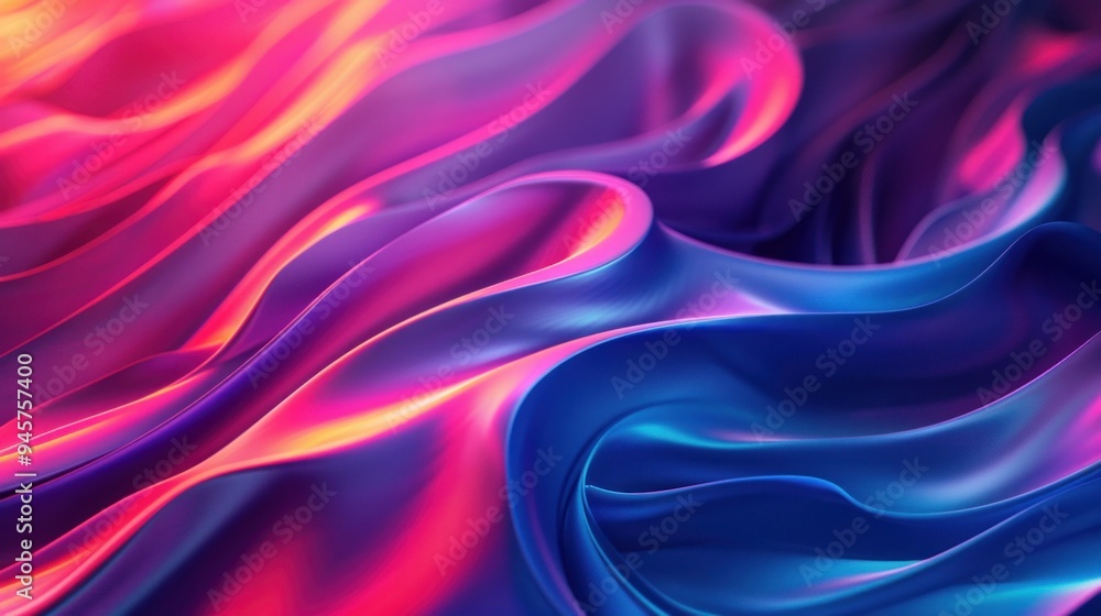 Fototapeta premium Abstract summer background with neon colors and dynamic shapes