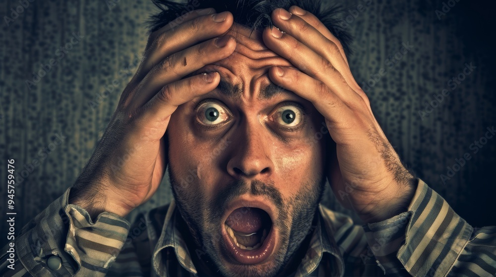 Fototapeta premium Feeling of panic and fear. Depression, mental health concept.