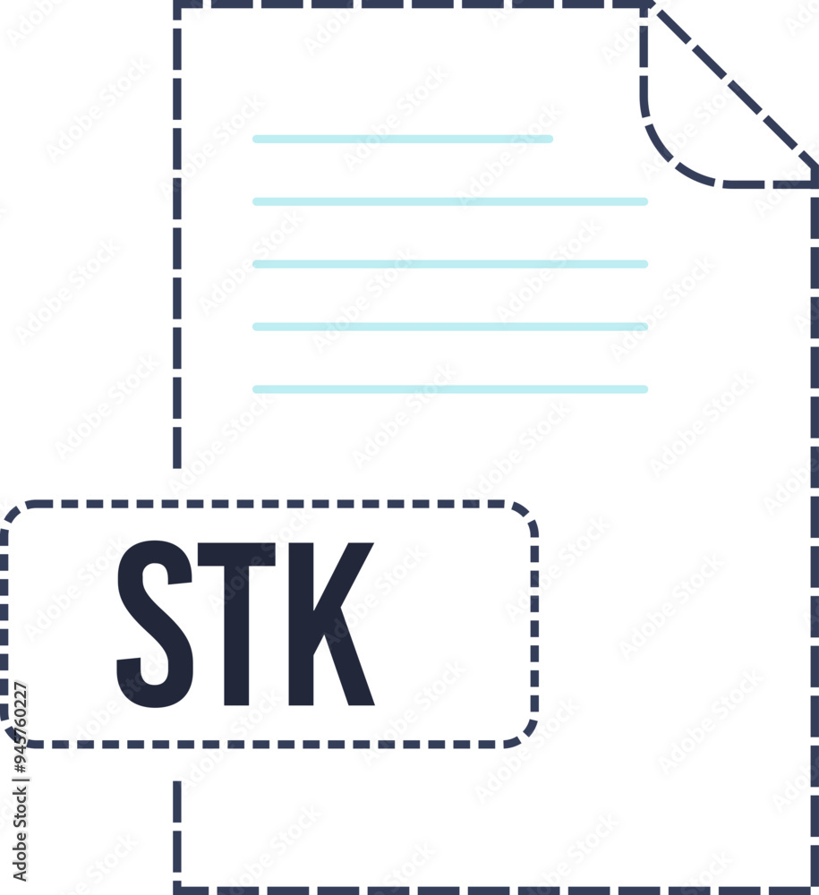STK File format icon dashed outline STK File format icon dashed outline
