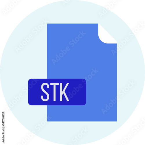 STK File format icon rounded circle BG