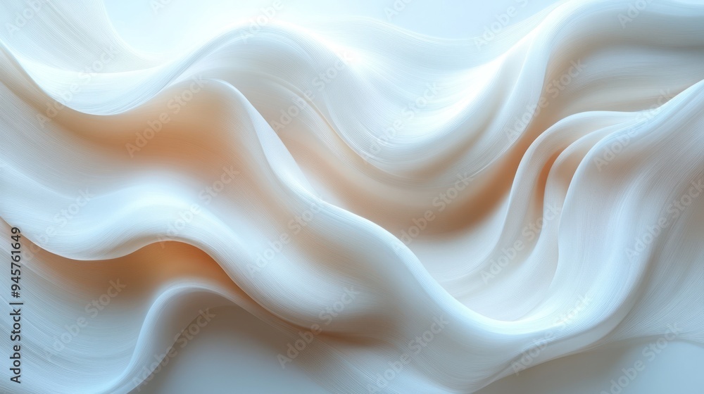 Obraz premium Abstract White and Beige Flowing Waves
